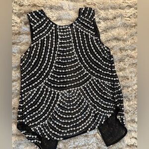 Parker Black and Silver Beaded Tank Top